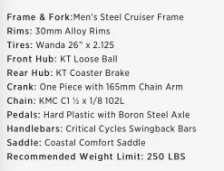 Retrospec Chatham Beach Cruiser 1-Speed 26" - Matte Black 2022 10 Retrospec Chatham Beach Cruiser 1-Speed 26" - Matte Black 2022 -Bicycle Shop 2l4NgC4cWrGAkm19AcWy8KtZU 1