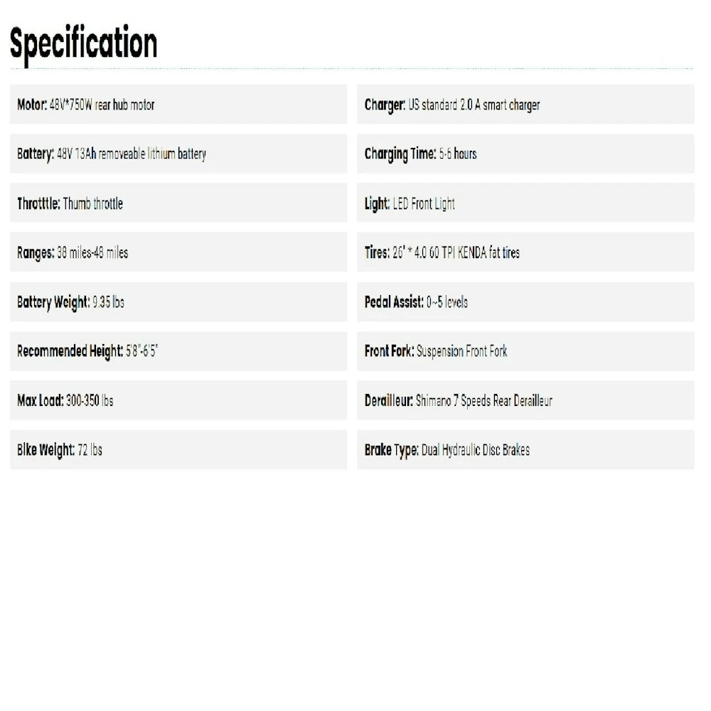 Other VTUVIA SN100 26 Inch Hunting Fat Tire E-Bike -Green 6 Other VTUVIA SN100 26 Inch Hunting Fat Tire E-Bike -Green - Image 6