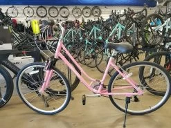 Retrospec Barron Step-Thru Comfort Hybrid Bike 21-Speed - Bubblegum 2022